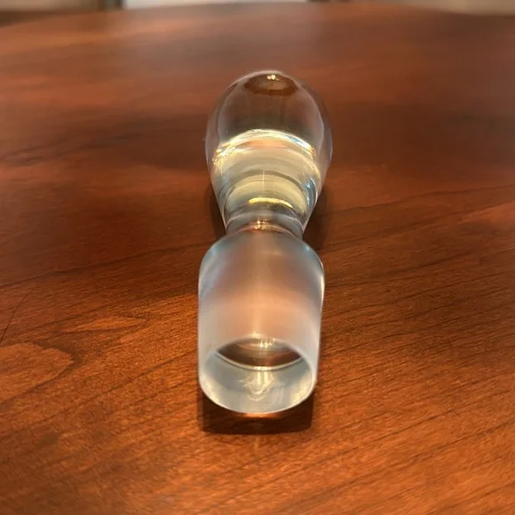 Vintage Hand Blown Clear Glass Decanter Stopper Teardrop - Picture 2 of 4